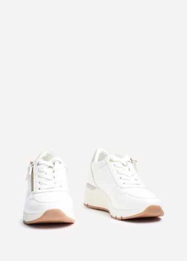 Linzi Kyla White Wedge Trainer