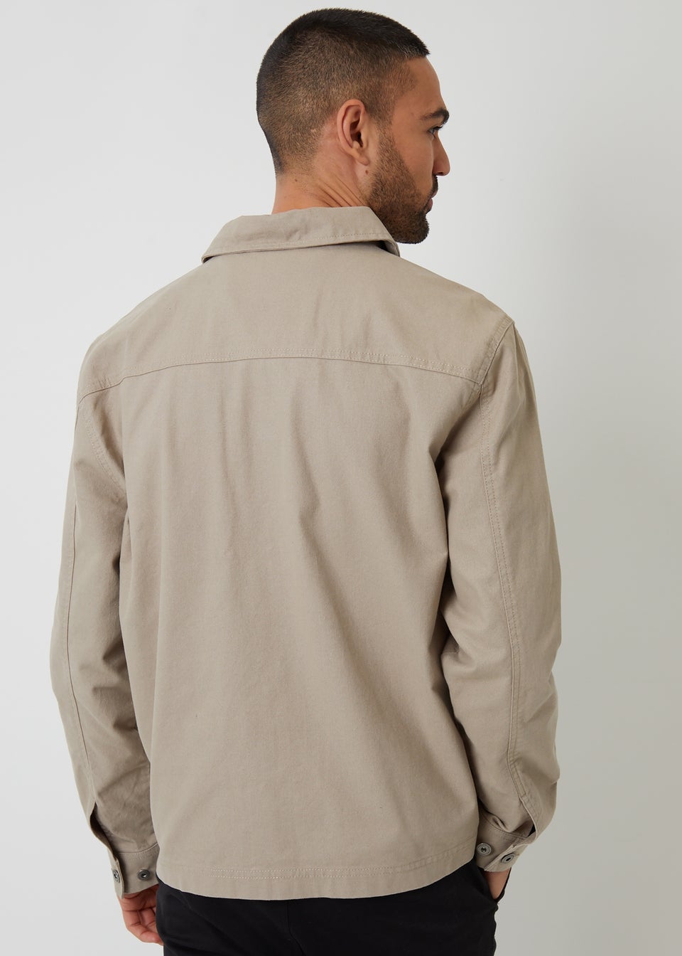 Threadbare Stone Button Up Lightweight Collared Utility Jacket