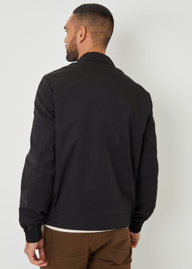 Threadbare Black Sonton Patch Pocket Collared Zip-Through Jacket