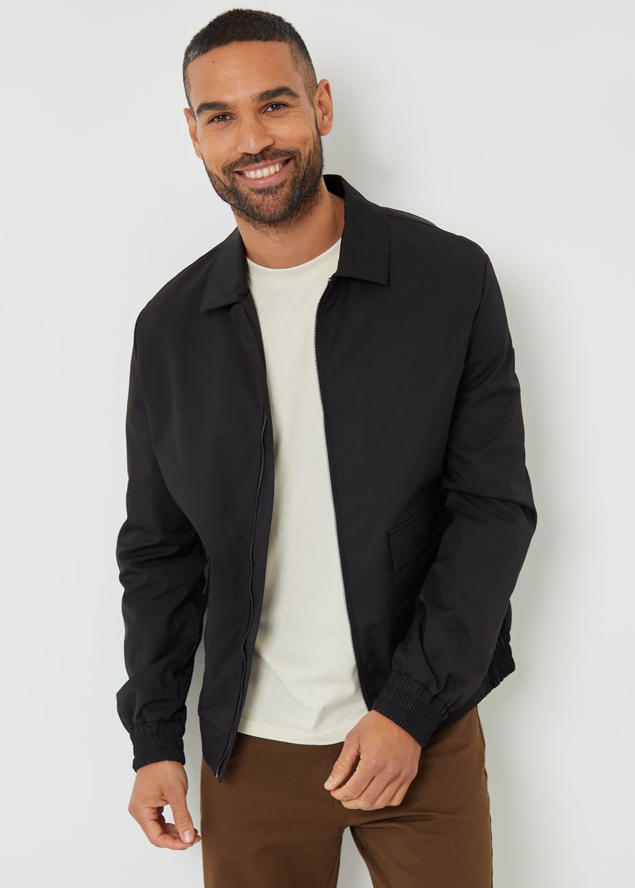 Threadbare Black Sonton Patch Pocket Collared Zip-Through Jacket
