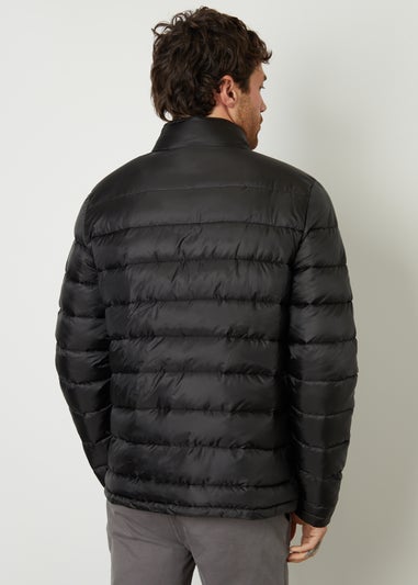 Threadbare Black Funnel Neck Utility Puffer Jacket