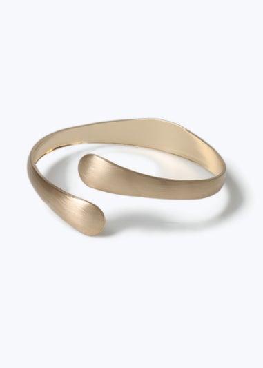 Muse Gold Brushed Wrap Bangle Bracelet