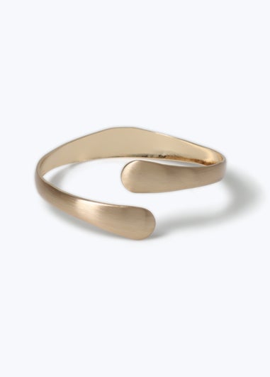 Muse Gold Brushed Wrap Bangle Bracelet