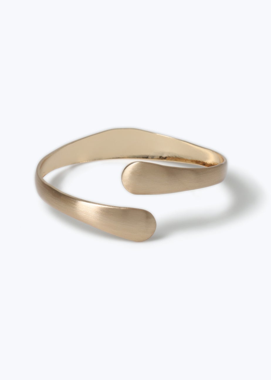Muse Gold Brushed Wrap Bangle Bracelet