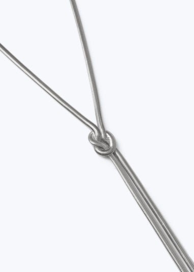 Muse Silver Knot Snake Chain Necklace
