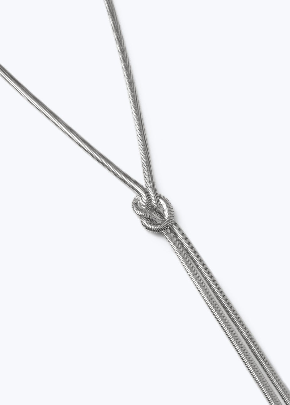 Muse Silver Knot Snake Chain Necklace