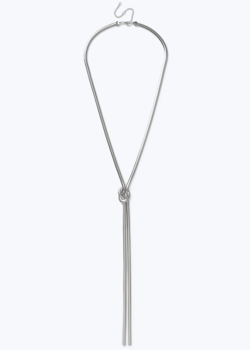 Muse Silver Knot Snake Chain Necklace