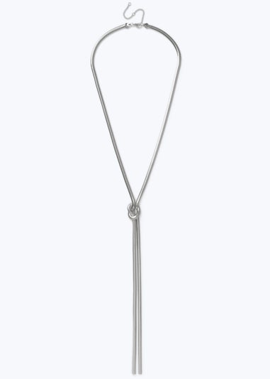 Muse Silver Knot Snake Chain Necklace
