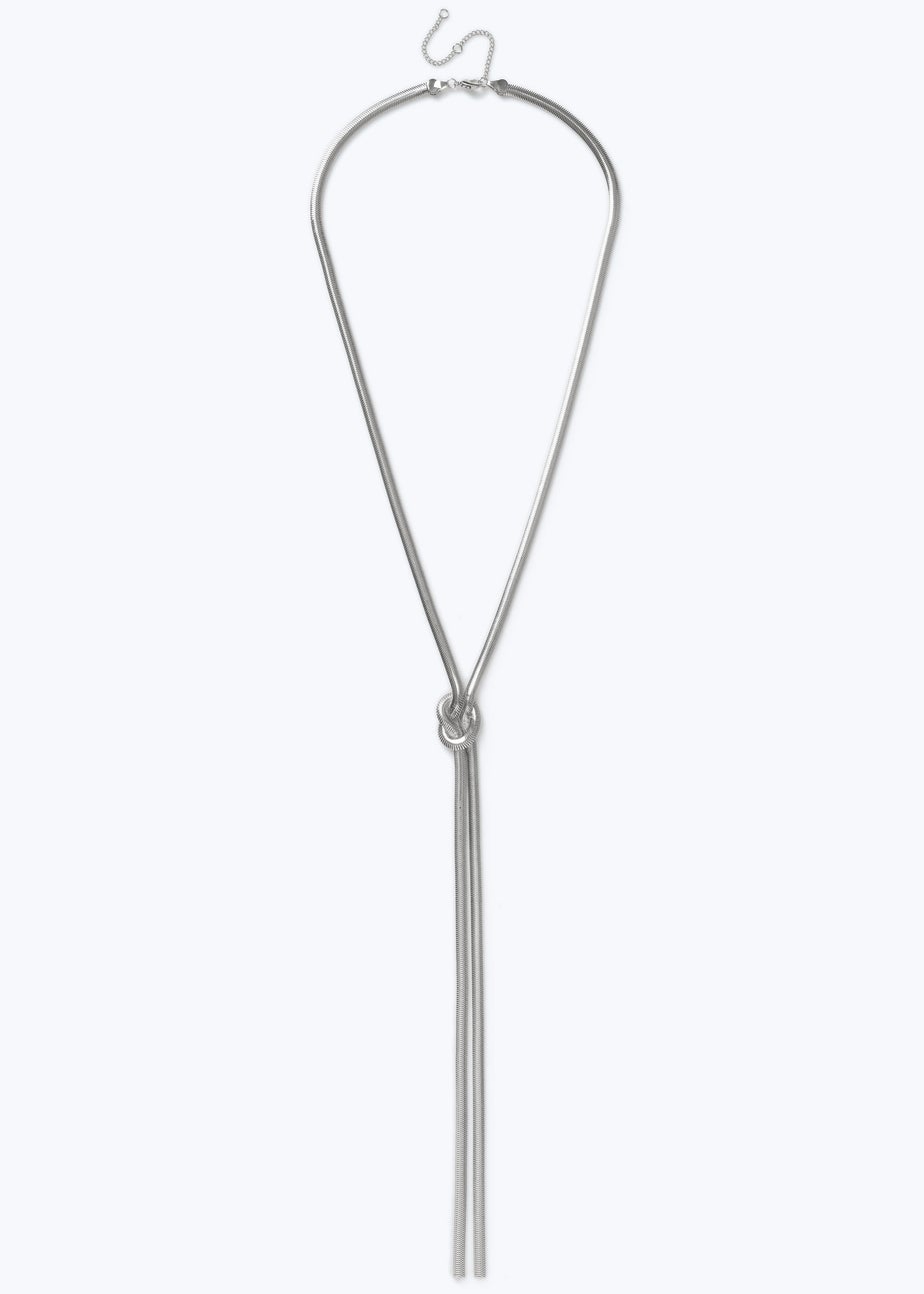 Muse Silver Knot Snake Chain Necklace
