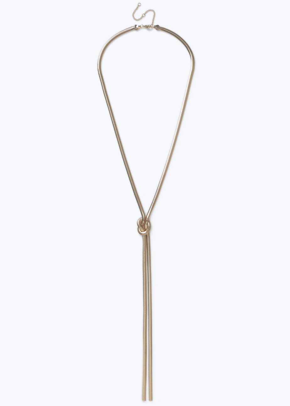 Muse Gold Knot Snake Chain Necklace