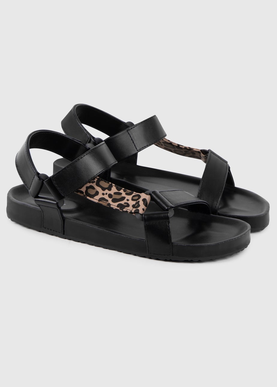 Totes Black Walking Sandal