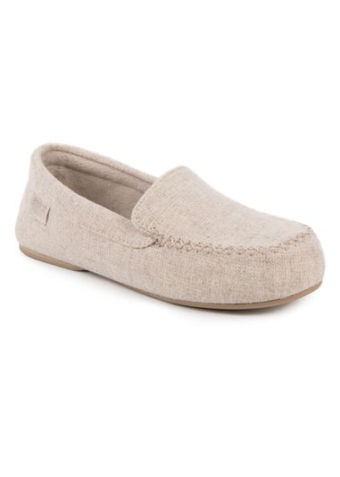 Totes Isotoner Brown Textured Moccasin Slipper