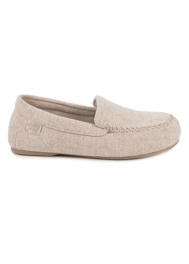 Totes Isotoner Brown Textured Moccasin Slipper