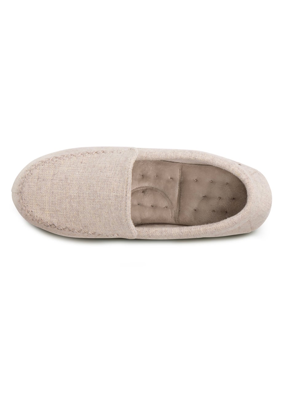 Totes Isotoner Brown Textured Moccasin Slipper