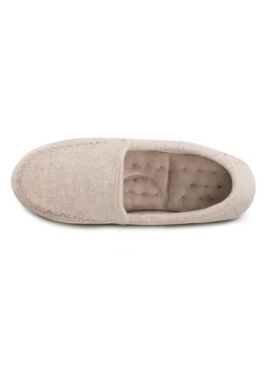 Totes Isotoner Brown Textured Moccasin Slipper