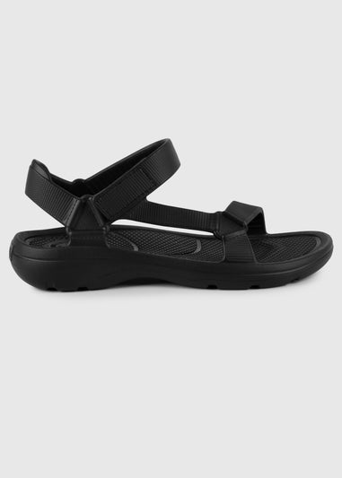 Totes Isotoner Black Velcro Sport Sandal