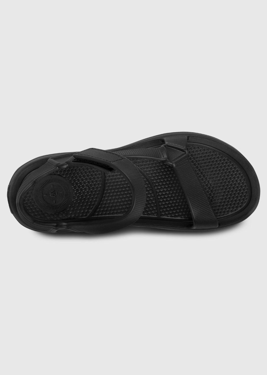 Totes Isotoner Black Velcro Sport Sandal