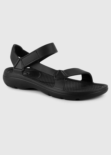 Totes Isotoner Black Velcro Sport Sandal