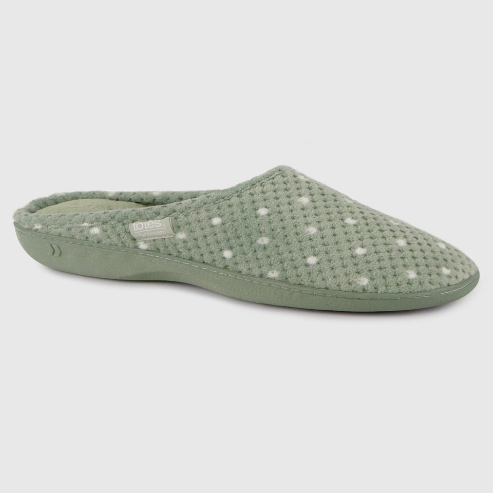Totes Isotoner Sage Popcorn Terry Mule Slippers