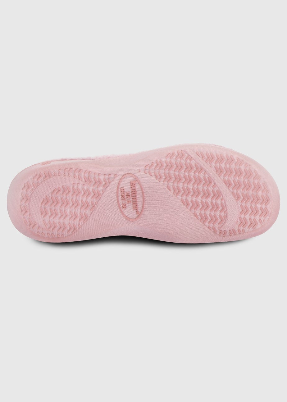 Totes Isotoner Pink Popcorn Turnover Open Toe Slippers