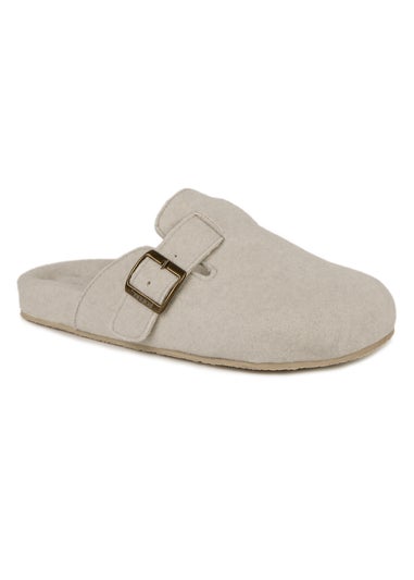 Totes Isotoner Beige Felt Clog Slipper