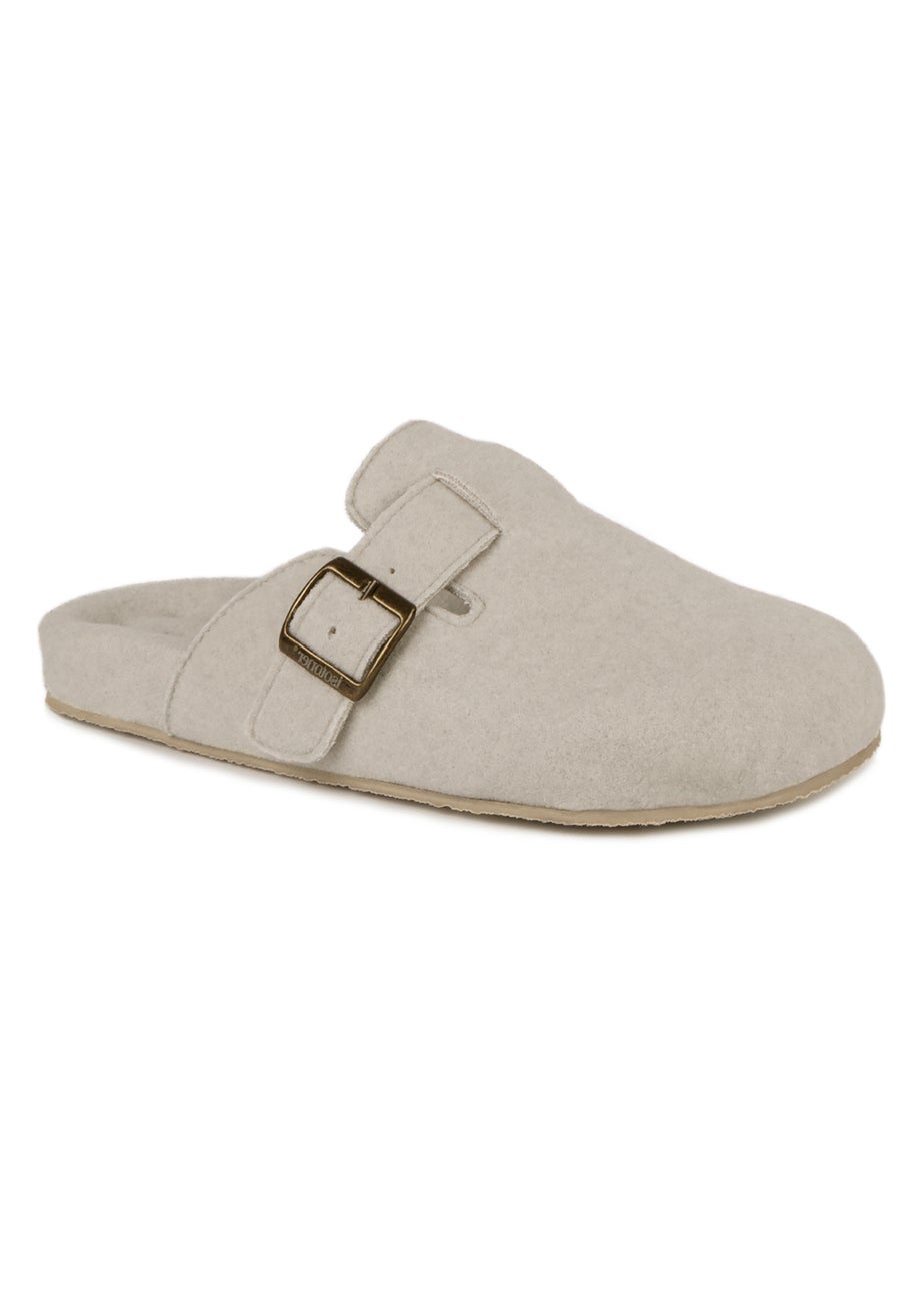 Totes Isotoner Beige Felt Clog Slipper