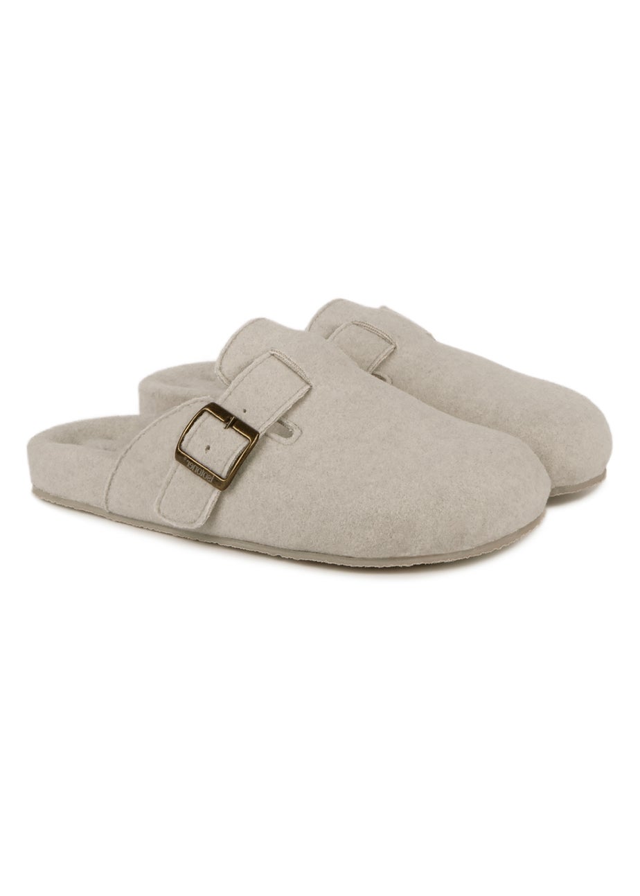 Totes Isotoner Beige Felt Clog Slipper