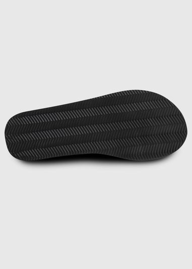 Totes Black Plait Toe Post Sandal