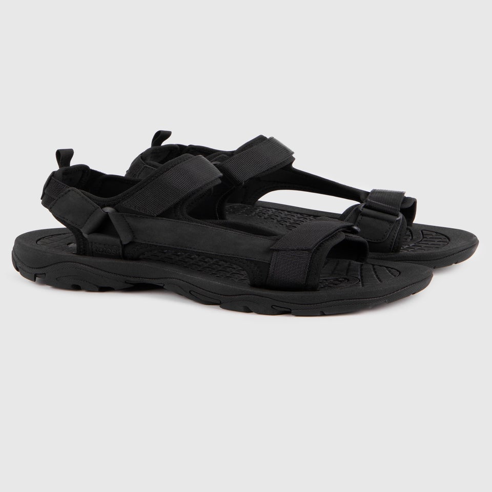 Totes Black Walking Sandal