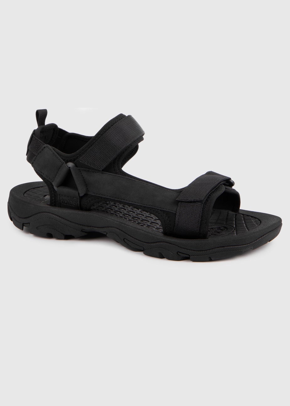 Totes Black Walking Sandal