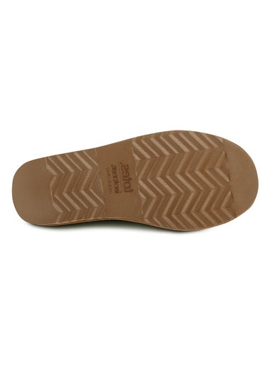Totes Isotoner Tan Real Suede Full Back Slipper