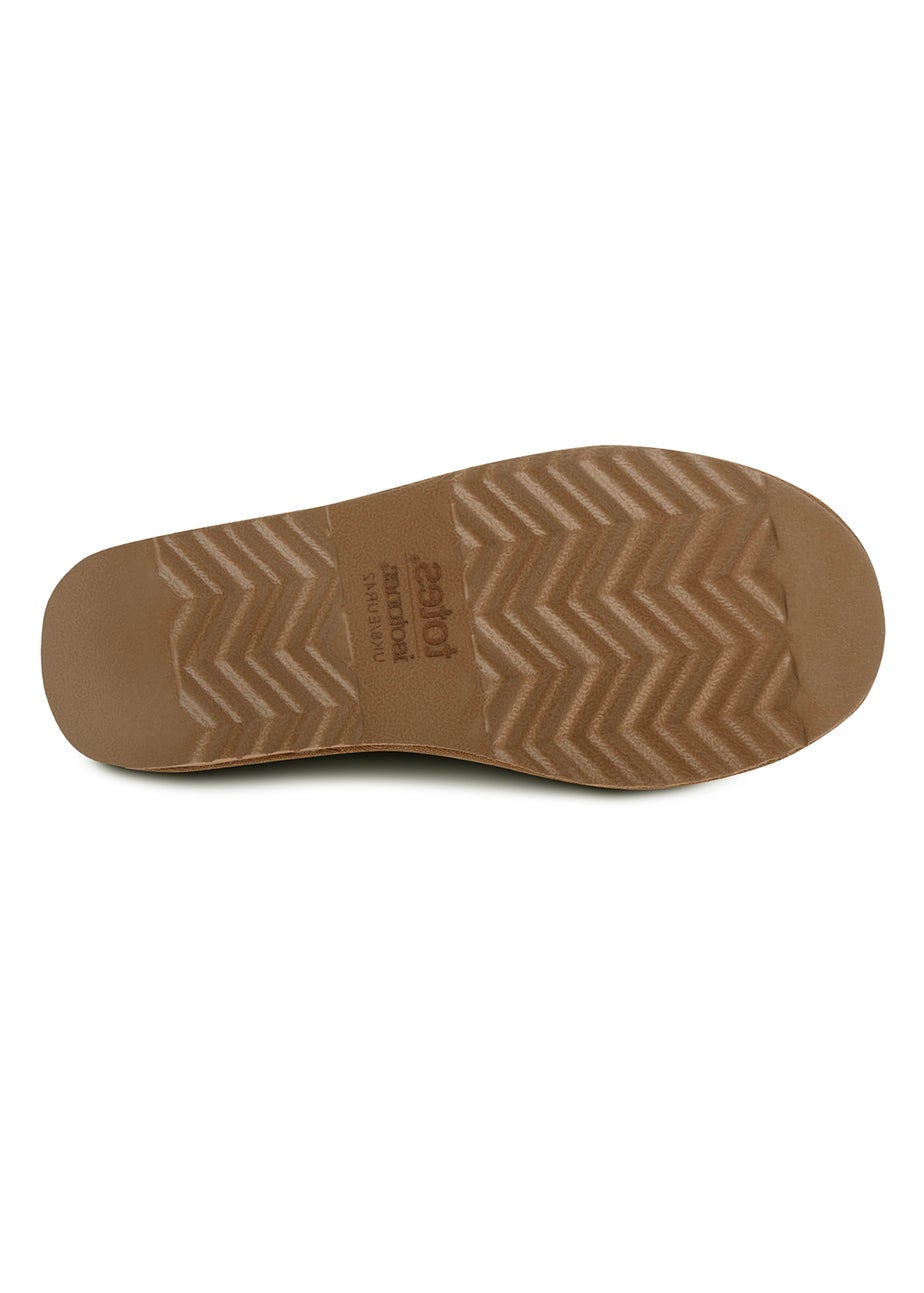 Totes Isotoner Tan Real Suede Full Back Slipper