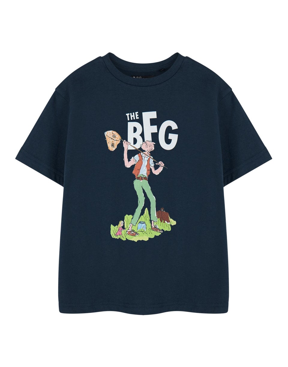 Vanilla Underground Roald Dahl BFG Unisex Kids Blue T-Shirt (3-14 Years)