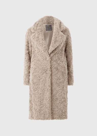 Stone Faux Fur Coat