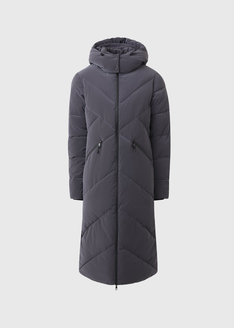 Dark Grey Longline Padded Coat