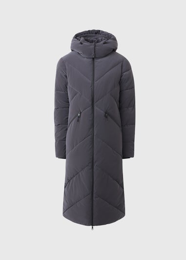 Dark Grey Longline Padded Coat