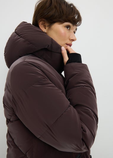 Plum Long Rubberised Coat