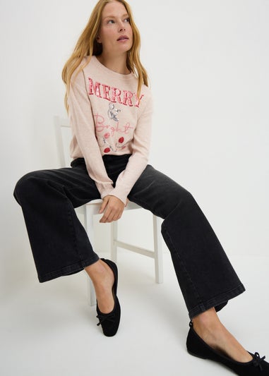 Beige Christmas Merry & Bright Jumper