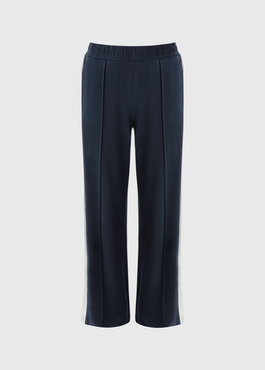 Navy Wide Leg Stripe Trouser