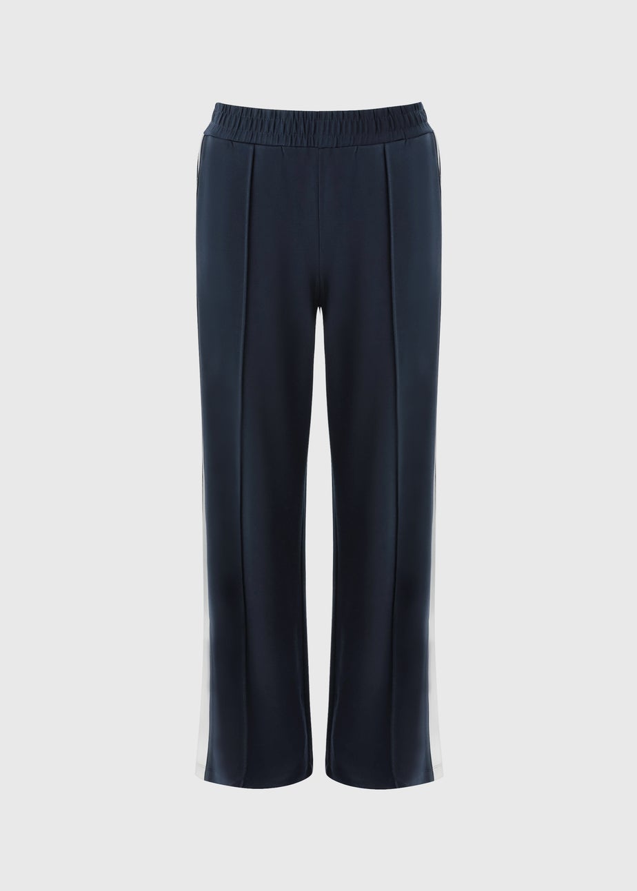Navy Wide Leg Stripe Trouser