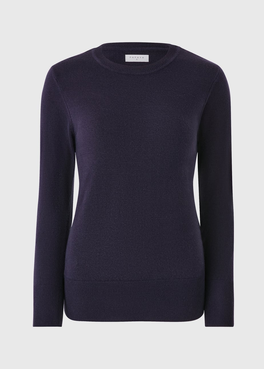 Navy Crewneck Soft Jumper