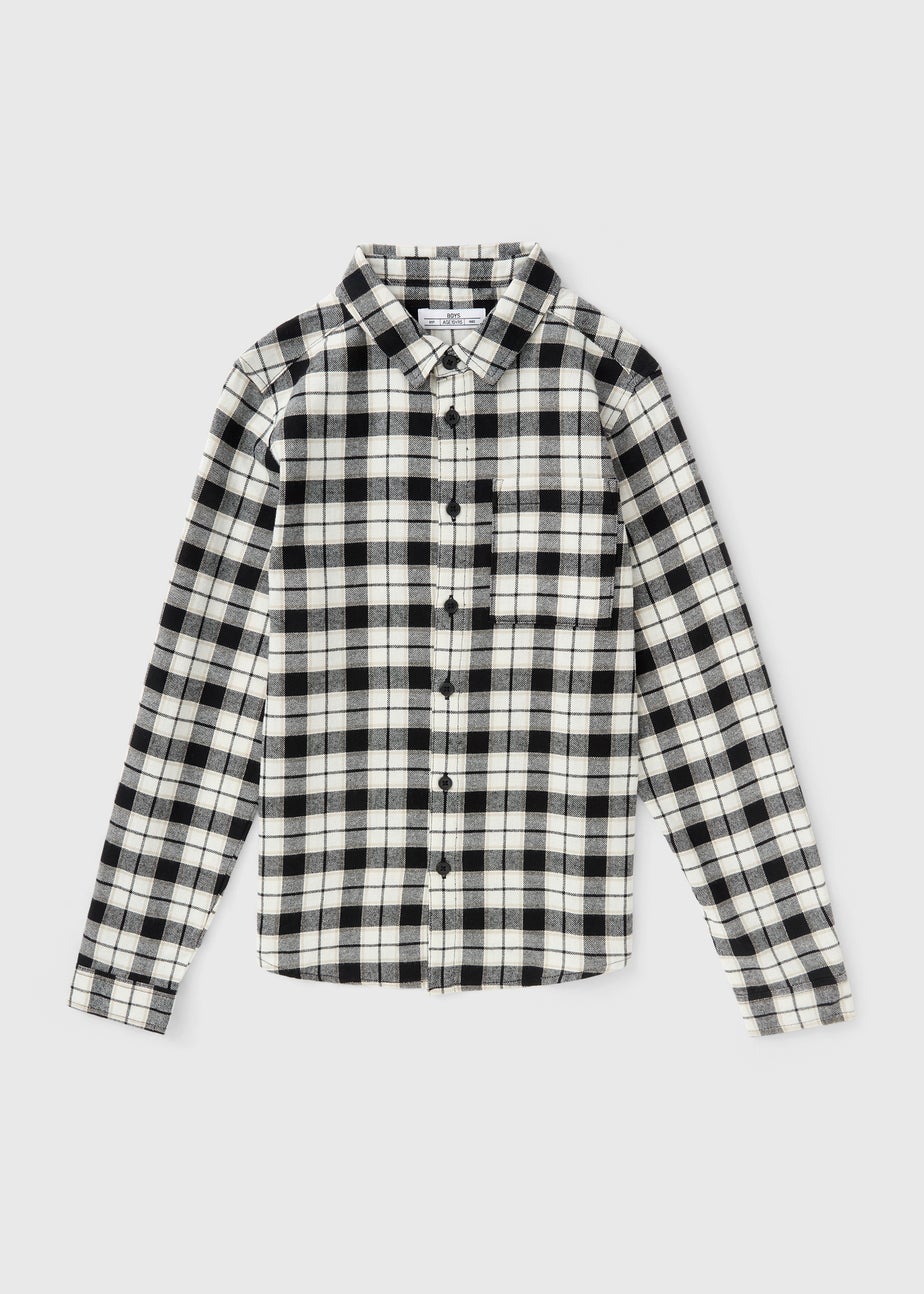Boys Black Check Shirt (7-15yrs)