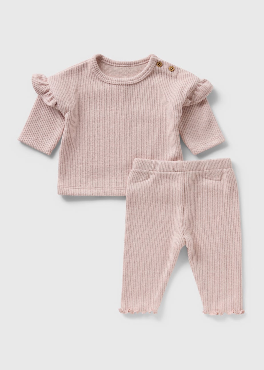 Baby Mink Frill Brushed Top & Legging Set (Newborn-23mths)