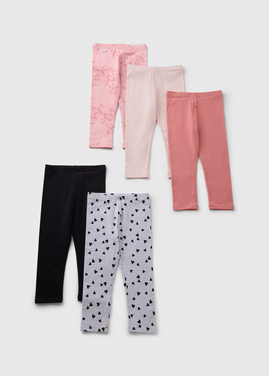 5 Pack Girls Multi Coloured Ballerina Leggings (1-7yrs)