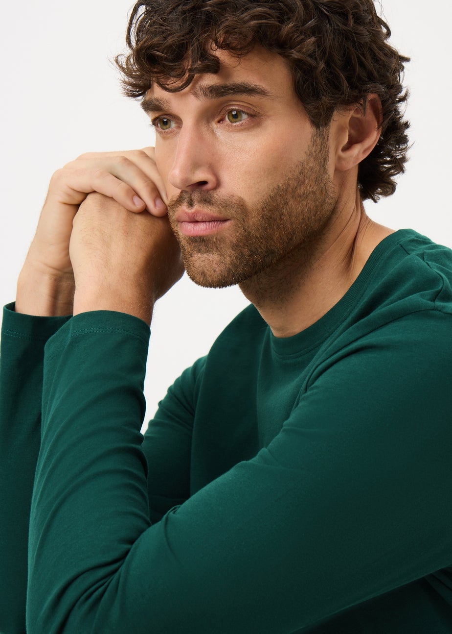 Green Long Sleeve Crew Neck Top