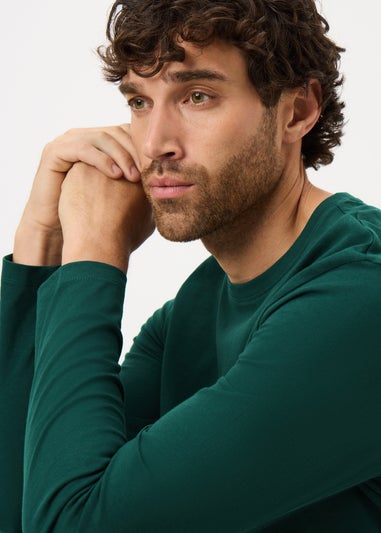 Green Long Sleeve Crew Neck Top