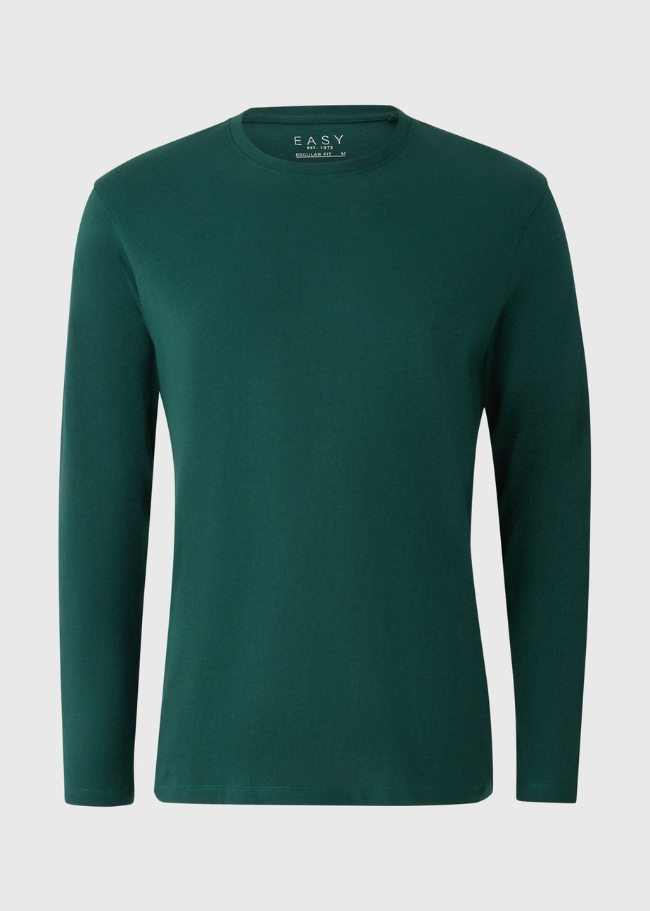 Green Long Sleeve Crew Neck Top