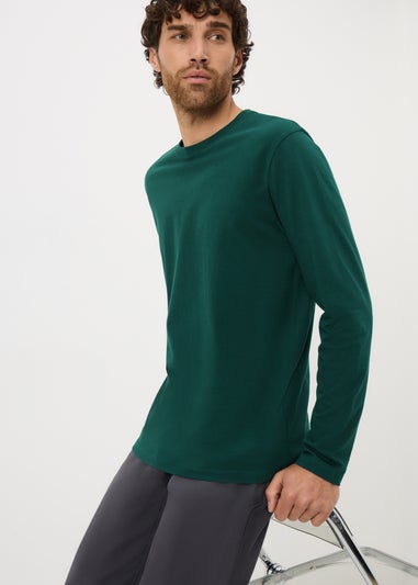 Green Long Sleeve Crew Neck Top