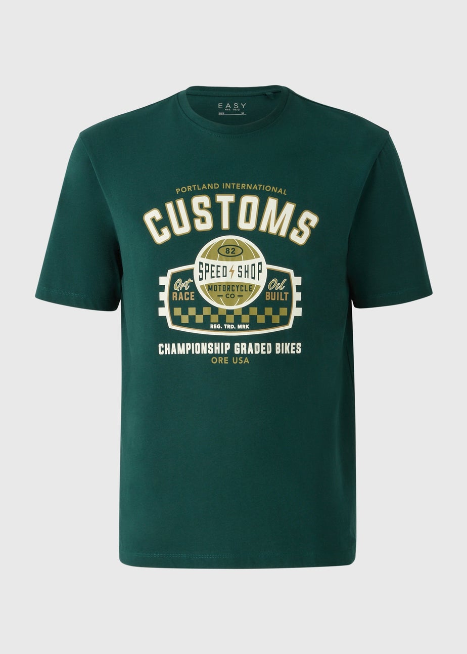 Green Customs Printed T-Shirt