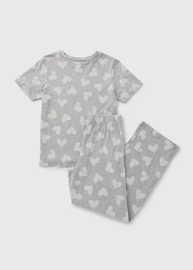 Grey Heart Pyjama Set